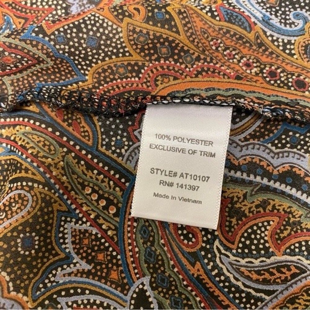 ASTR Multicolor Paisley Sleeveless A-Line Tank Beaded Neckline Size Medium - Picture 6 of 7